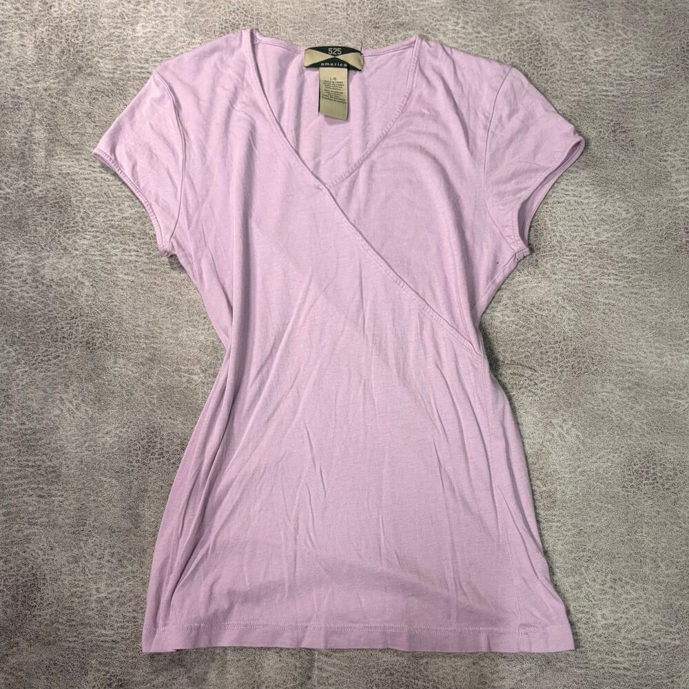Vintage Lavender Wrap V Neck Top